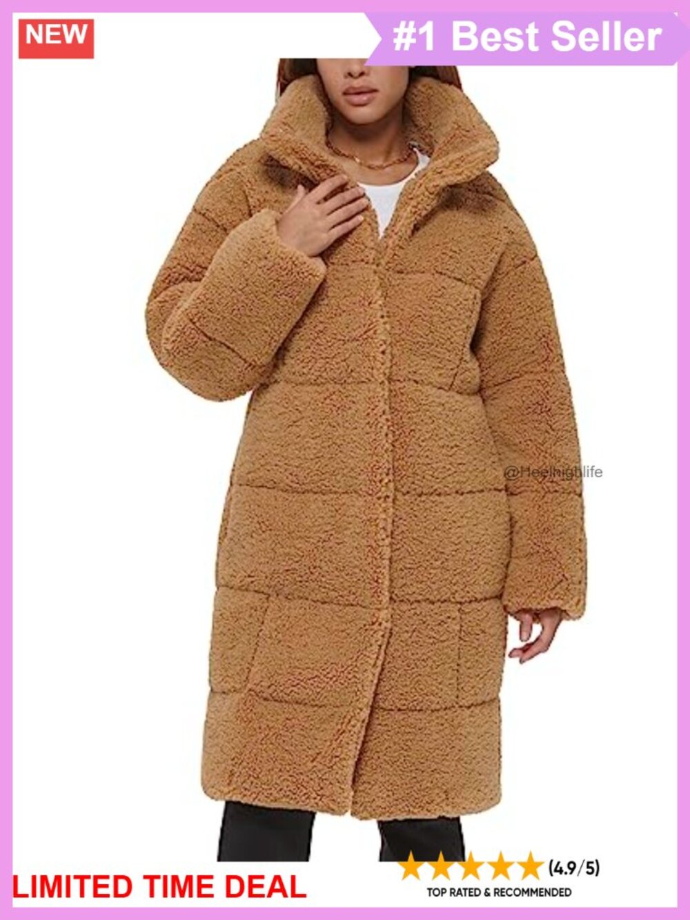 Levi's Patchwork Quilted Teddy Coat Sherpa Snap Button Pockets
